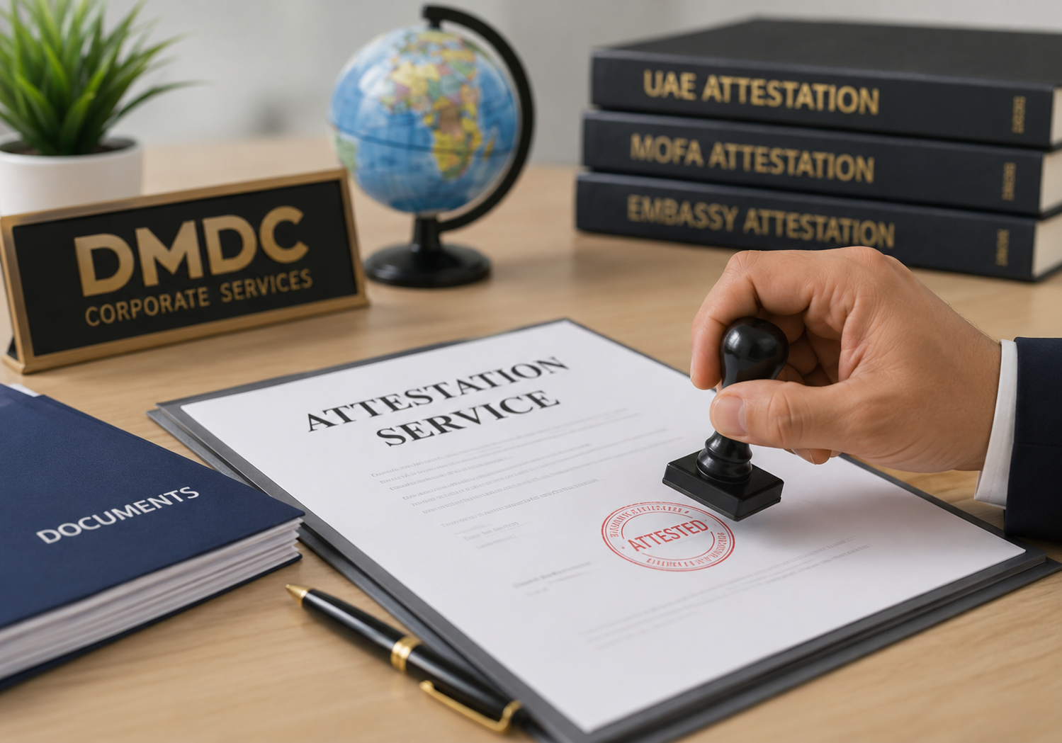 Replaceable reference visual for Attestation Services Dubai